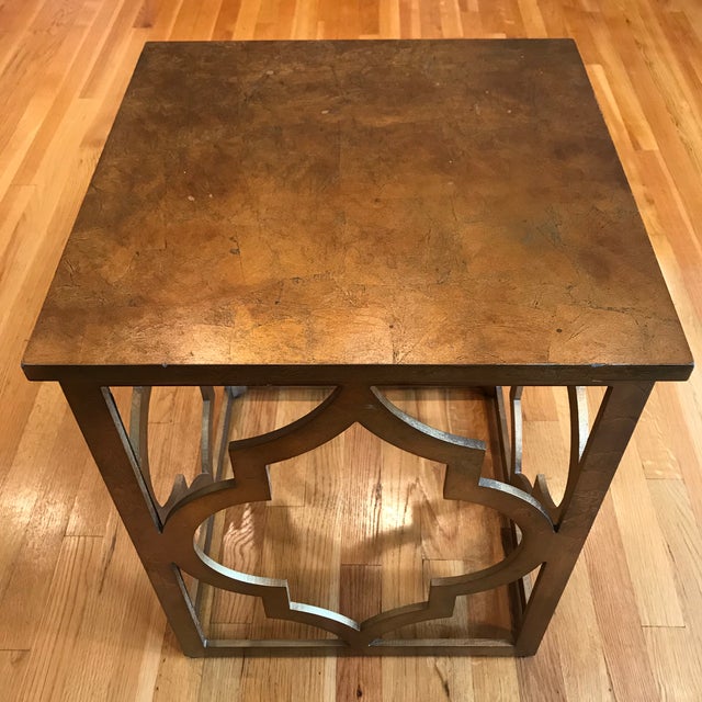 Hollywood Regency Gold Gilt Quatrefoil Accent Table Chairish