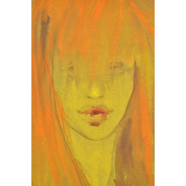 Albert Goltjakov, Portrait of a Woman, 1960s, Watercolor, in Good conditions. Designed 1960 to 1969 I have official proof...