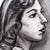 Paper Vintage Charcoal Portrait Drawing of a Woman With Headband and Swept Curls For Sale - Image 7 of 11