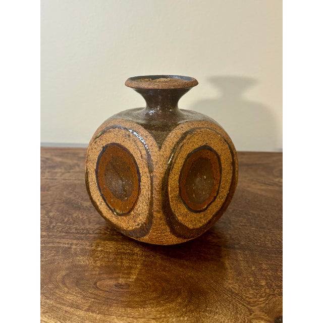 Mid 20th Century Vintage Mid-Century Modern Studio Ceramic Weed Pot Vase, Signed For Sale - Image 5 of 7