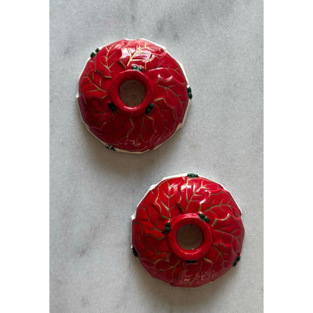 Mid-Century Modern Vintage Mid Century Japanese Ceramic Holiday Candle Holders For Sale - Image 3 of 6