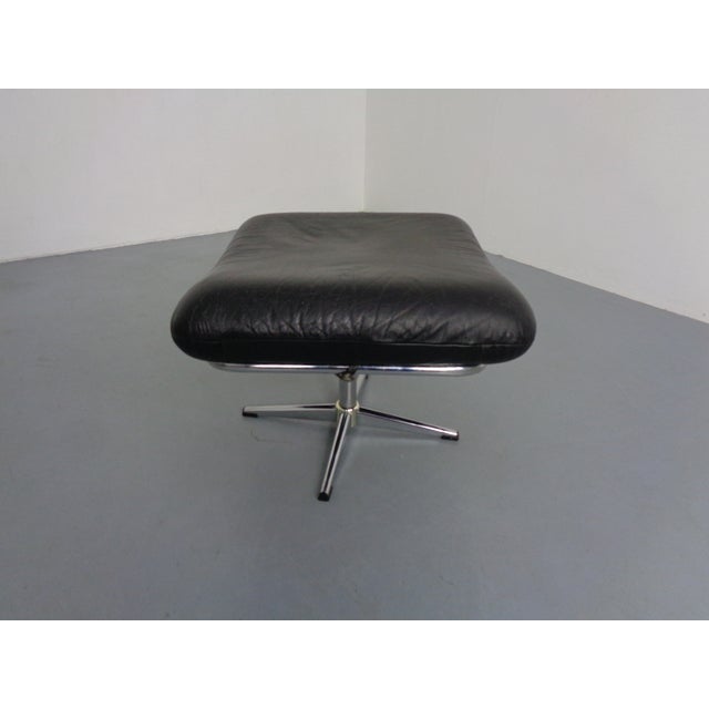 1960s Black Leather Ottoman, Germany, 1960s For Sale - Image 5 of 10