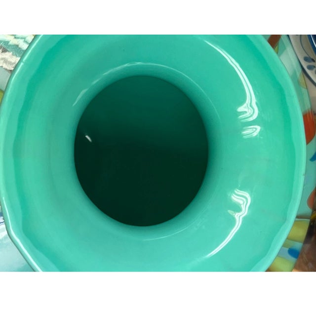 Mid-Century Modern Vintage Maestri Vetrai Green Spot Art Glass Vase For Sale - Image 3 of 4