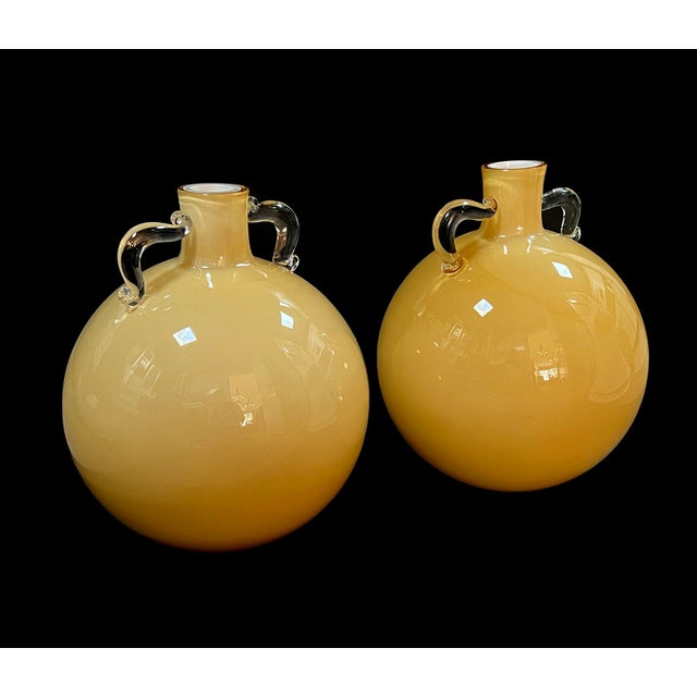 Sally Sirkin Lewis Massive Pair of Murano Hand-Blown Art Glass Double-Handled Urns For Sale - Image 4 of 10