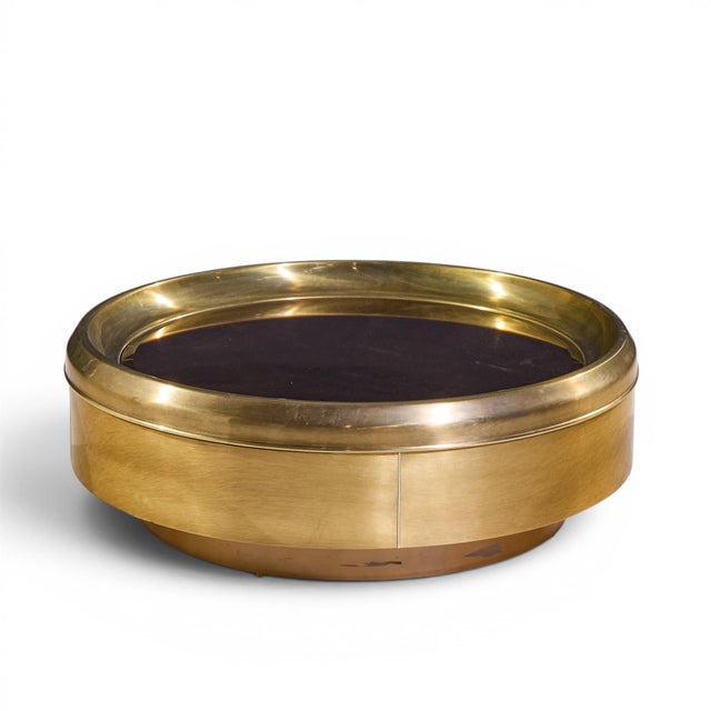 Mastercraft Mastercraft Mid Century Brass and Mirrored Round Coffee Table For Sale - Image 4 of 7