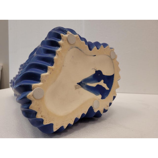 Small Modern Blue Ceramic Vase in Blown Glass, Denmark, 1970s For Sale - Image 12 of 14