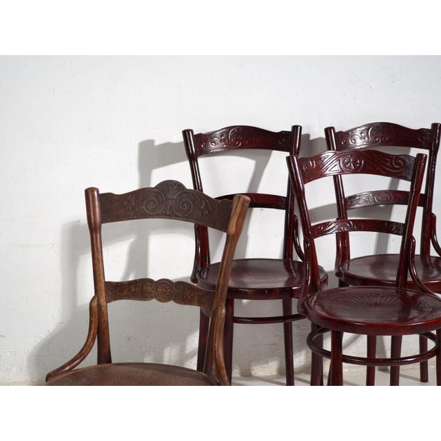 Antique set of 4 bentwood thonet chairs, central european furniture from the vienna secession originating from central...