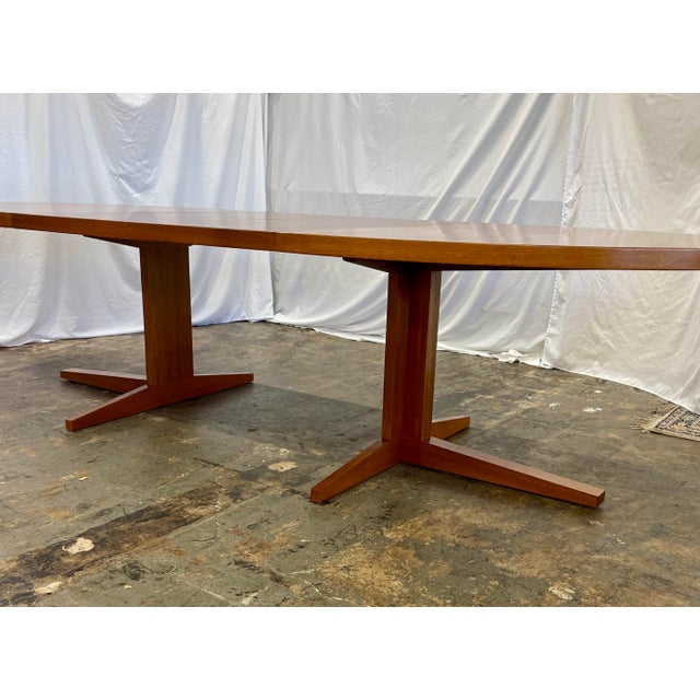 Teak Oval Expandable Dining Table by John Mortensen for Chairish
