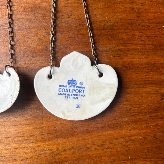 Mid 20th Century Pair of Mid 20th Century Porcelain & Enamel Decanter Labels- Sherry and Brandy For Sale - Image 5 of 6