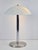 Metal Vintage Modern Mushroom Table Lamp in Sandblasted Glass Stainless Steel & Chrome, 1960s For Sale - Image 7 of 8