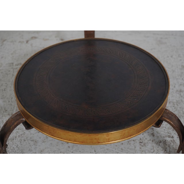 Round French Empire Etched Bronze Top Gueridon Lamp Table For Sale - Image 11 of 12