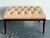 Tan Vintage Regency Tufted Leather Bench For Sale - Image 8 of 11