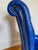 1990s Vibrant Royal Tufted Blue Leather Brass Chesterfield Executive Desk Chair with Nailhead Trim For Sale - Image 9 of 9