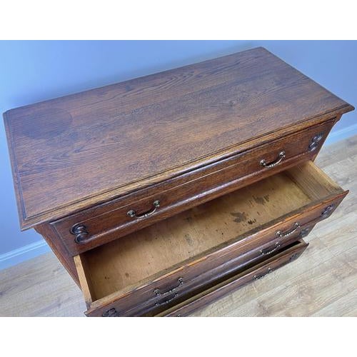 Vintage French Louis Carved Oak Chest of 4 Drawers For Sale - Image 18 of 18