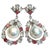 White Bochic "Orient" Vintage Pink Sapphire, Topaz & Pearls Earrings Set 18K Gold & Silver For Sale - Image 8 of 8