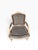 Wood Vintage Louis XV Style Carved Wood Bergère Chair in Black & Cream Geometric Fabric For Sale - Image 7 of 16