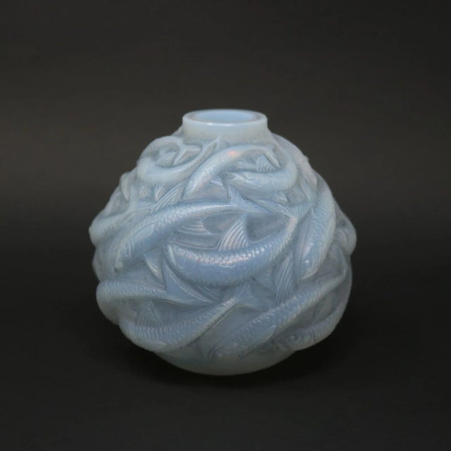 Art Deco Rene Lalique Opalescent Glass Oleron Vase For Sale - Image 3 of 8