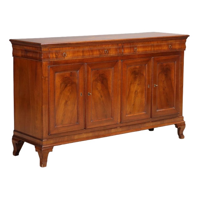 20th Century Walnut and Crotchet Sideboard, Italy For Sale