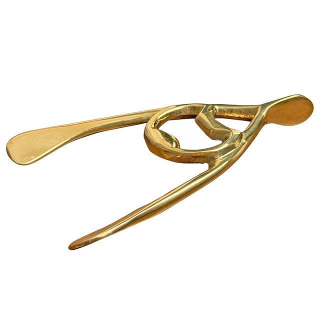 English English Brass Wishbone Bottle Opener For Sale - Image 3 of 10