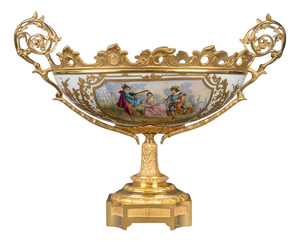 Painted Porcelain and Gilt Bronze Bowl