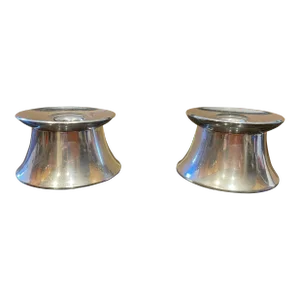 Mid-Century Modern Sterling Silver Candle Holders - a Pair
