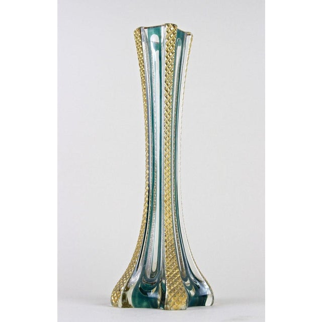 20th Century Murano Glass Vase with Green and Gilt Accents, Italy, 1930s For Sale - Image 11 of 18