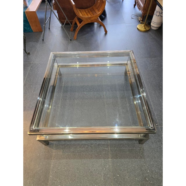 1970s Coffee Table with Sliding Top in Chrome and Glass, 1970s For Sale - Image 5 of 18