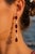 Red Garnet & Pearl Drop Multi-Shape Earrings, Silver, Gold, Pair For Sale - Image 8 of 10