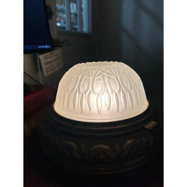 Metal 1940s Solid Bronze Dome Ceiling or Wall Light Fixture For Sale - Image 7 of 7