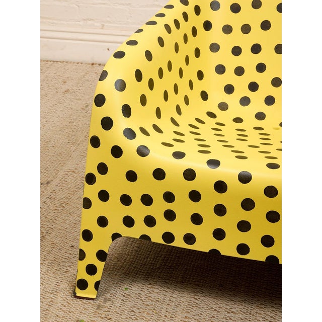 Mid 20th Century Yellow Black Dot Chair For Sale - Image 9 of 12