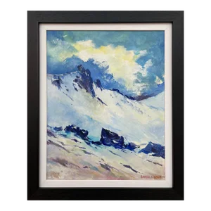 Roland A.D. Inman, Blue & White Oil Painting of the Mourne Mountains Ireland by Modern Irish Artist, 2000 Circa