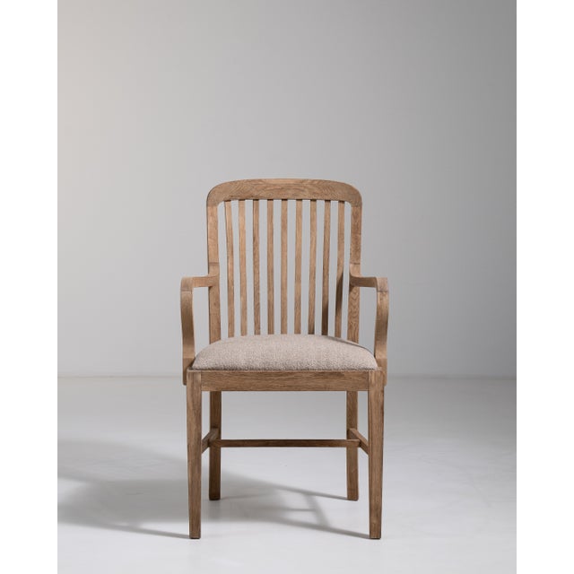 Wood 1900-1909 Oak Dining Chair with Upholstered Seat For Sale - Image 7 of 12
