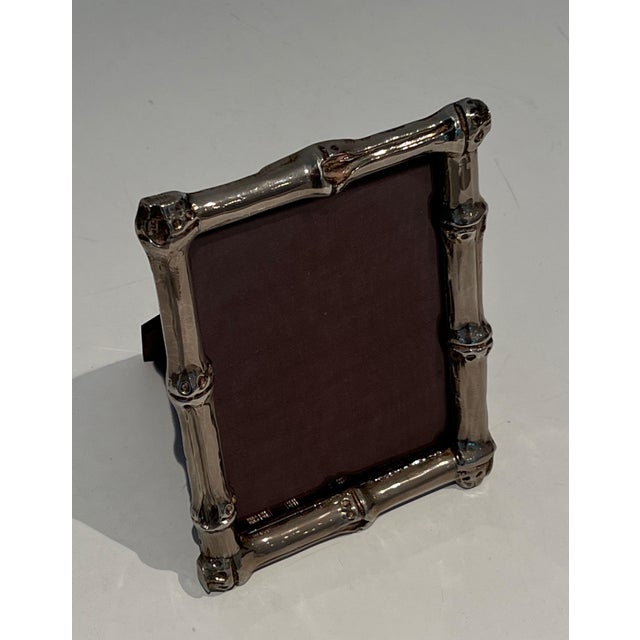 Metal Small silver-plated bronze frame by Maison Baguès For Sale - Image 7 of 12