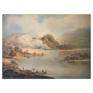 William Anderson, Figures Boarding Ferry in a Landscape, Early 19th Century, Watercolour For Sale