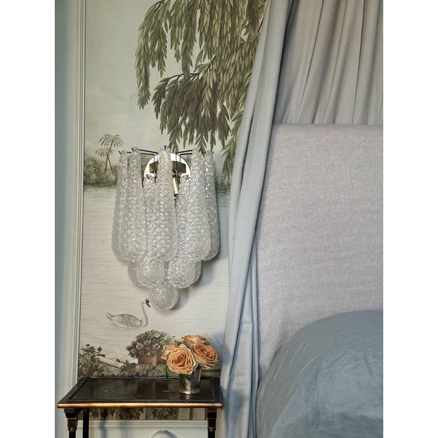 Mid-Century Modern Murano Wall Lamps with Drop Formed Prisms, 2000, Set of 4 For Sale - Image 3 of 8