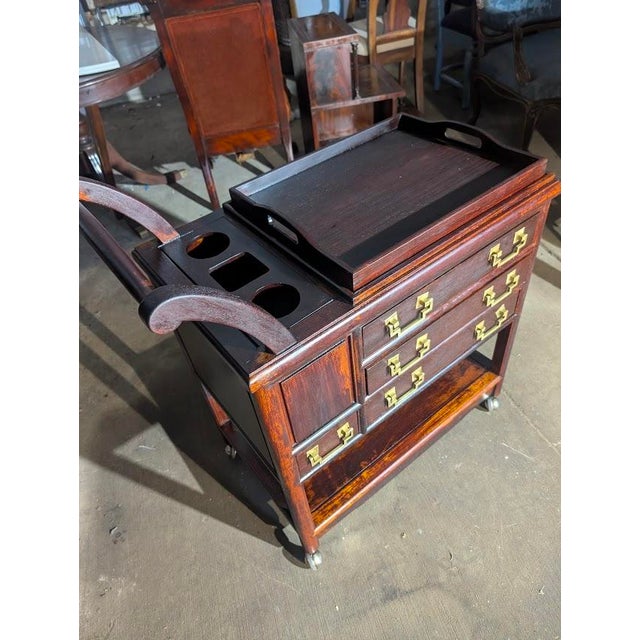 Mid 20th Century George Zee & Co. George III Style Rosewood Tea Cart / Serving Trolley For Sale - Image 13 of 15