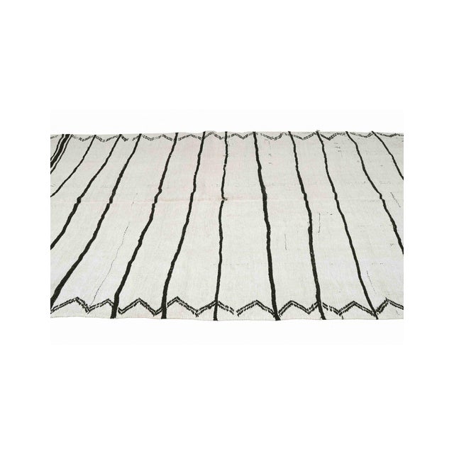 Striped Vintage Turkish Hemp Kilim Rug - 6`0" X 8`0" For Sale - Image 4 of 6