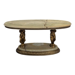 Neoclassical Coffee Table in Onyx For Sale