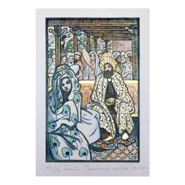 Lucien Pissarro, In the Harem, Woodcut, 1909 For Sale