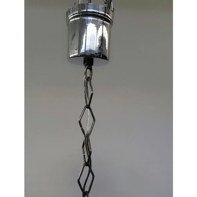 Mid-Century Modern Italian Ground Pink Glass Pendant Lamp from Veca For Sale - Image 14 of 16