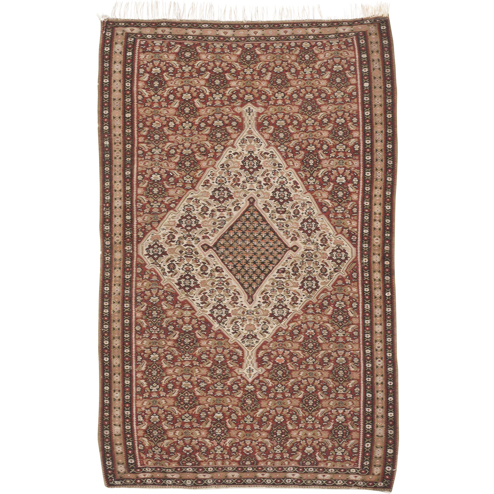 Antique Persian Senneh Kilim Rug 4'x 6'5" Chairish