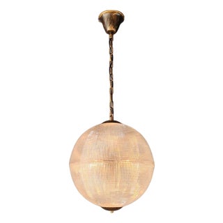 Art Deco Paris Street Lamp Style Prismatic Glass Globe Pendant Chandelier For Sale
