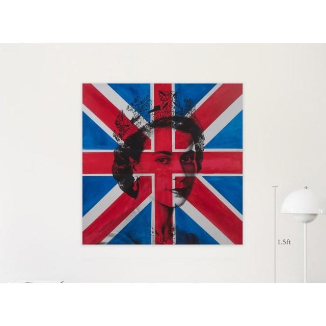 Queen Elizabeth II Pop Art. Acrylic and silkscreen on wood. Ready to hang with signature at the back.