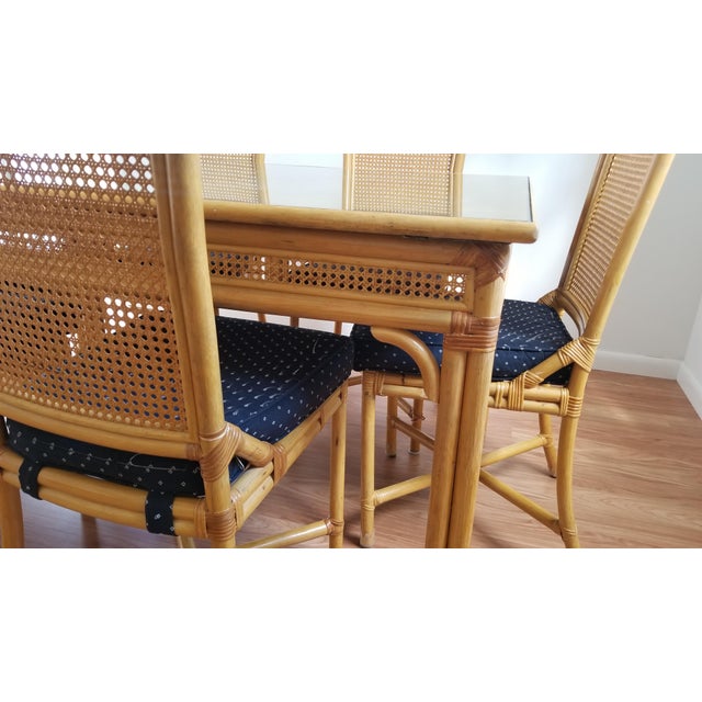 1970s Boho Chic Cane Dining Set 7 Pieces Chairish