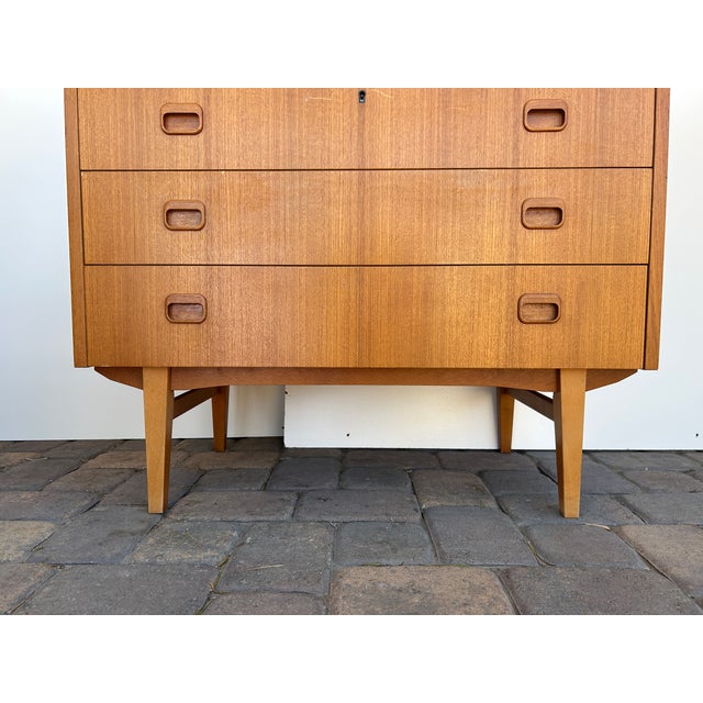 Vintage 1960s Egon Ostregaard Danish Teak Rolltop Secretary Desk / Dresser For Sale - Image 14 of 14