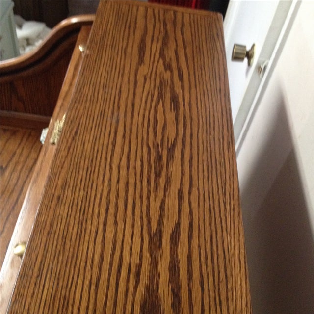 Eagle Craft Oak Roll Top Secretary Desk Chairish