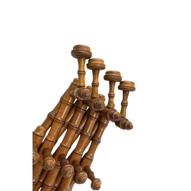 French Faux Bamboo Harmonica Wall Mounted Coat Rack, 1920s For Sale - Image 6 of 11