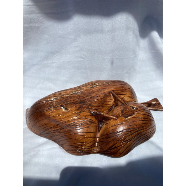 Wood Large 1960s Green & Brown Treasure Craft Serving Dish, No. 376 For Sale - Image 7 of 7
