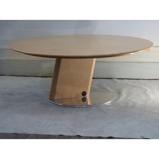 Saporiti Beech Wood Steel Coffee Table Chairish