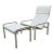 Toussaint and Angeloni White Leather Lounge Chair and Footrest for Matteo Grassi For Sale